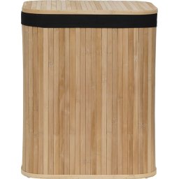 Coș Rufe Bambus / In Mare Cu Capac 43,5X34,5X54 Cm – Bamboo / Negru Organizatoare Baie