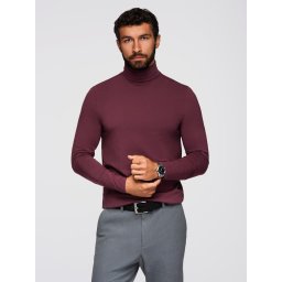 Pulover bărbătesc cu guler înalt Ombre - vișiniu