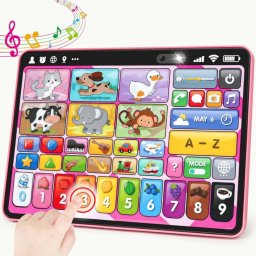 Tableta Educativa 3 in 1 Romana-Engleza - Activitati Logopedice si Jocuri, roz