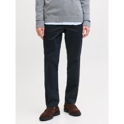 Jack & Jones, Pantaloni chino, barbati, Jpstollie Vance, Regular Fit, cu talie medie, Bleumarin inchis (SELECTATI MARIMEA: 36, SELECTATI LUNGIMEA: 32)