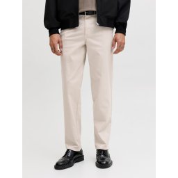 Jack & Jones, Pantaloni chino, barbati, Jpstollie Vance, Regular Fit, cu talie medie, Crem (SELECTATI MARIMEA: 36, SELECTATI LUNGIMEA: 32)