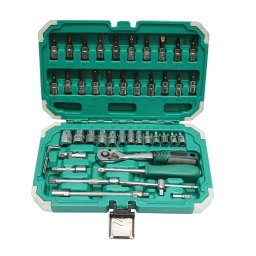 Trusa chei tubulare, Torx si Hex cu clichet, 46 piese, Breckner Germany