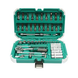 Trusa chei tubulare lungi cu clichet, biti hex si Torx, 53 piese Breckner Germany