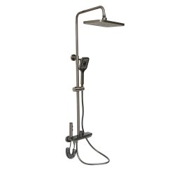 Set de dus multifunctional cu termostat, afisaj digital si 4 functii, gri