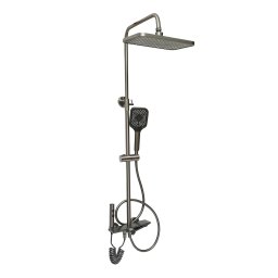 Set de dus multifunctional cu termostat, afisaj digital si 4 functii, gri