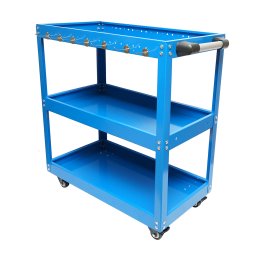 Carucior metalic pentru scule cu roti, 3 rafturi si suporti unelte 660x360x730 mm