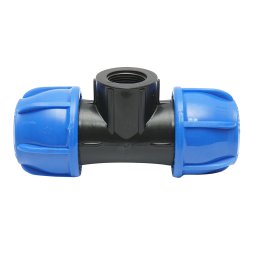 Teu compresiune 90° cu filet interior 25x25 mm x 1/2, PN16 pentru irigatii