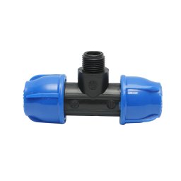 Teu compresiune 90° cu filet exterior 20x20 mm x 1/2 PN16 pentru irigatii