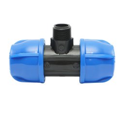 Teu compresiune 90° cu filet exterior 32x32 mm x 3/4, PN16, pentru irigatii