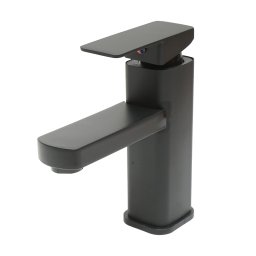 Baterie lavoar monocomanda negru mat, din otel inoxidabil, montaj stativ