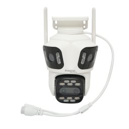 Camera de supraveghere WiFi PTZ 12 MP cu 4 lentile, AI si iCSee