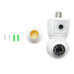 Camera de supraveghere tip bec E27 cu lentila duala 4MP, PTZ 360°, WiFi si iCSee