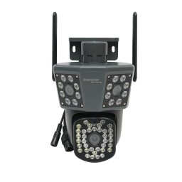 Camera de supraveghere 3 lentile, 3 obiective 6 MP, WIFI 2.4GHz, rotire 360 grade PTZ cu senzor de miscare, alarma, detectie umana si aplicatie IPC360 Home