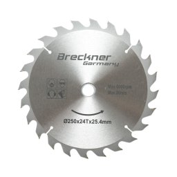 Disc circular vidia pentru lemn 250 mm, 24 dinti TCT, 25.4 mm, Breckner
