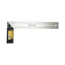 Echer de tamplarie profesional 300 mm, maner aluminiu, rigla otel carbon Crownman