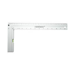 Echer de tamplarie profesional cu nivela 350 mm, aluminiu si inox Crownman