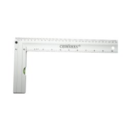 Echer de tamplarie din aluminiu cu nivela, 300 mm / 12 inch Crownman
