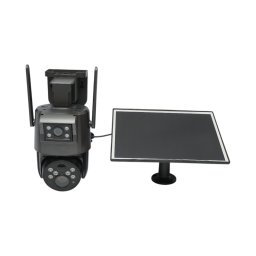 Camera supraveghere lentila duala 6 MP, 4G, WIFI 2.4 GHz cu panou solar, baterie 10000 mAh, 360 grade PTZ, detectie umana PIR, night vision si aplicatie Ubox