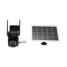 Camera supraveghere cu lentila duala 6MP, 4G, WIFI 2.4 GHz cu panou solar, baterie 9000 mAh, PTZ control, senzor miscare, detectie umana PIR, night vision si aplicatie Ubox