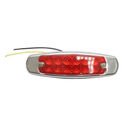 Lampa de gabarit laterala LED 24V rosie, 12 LED-uri, 155x46x13 mm