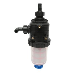 Filtru erbicidator transparent cu 2 site si valva de autocuratare, racord 25 mm