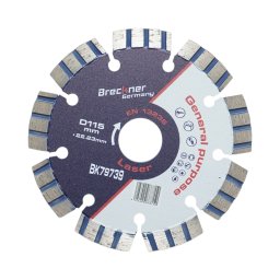 Disc diamantat turbo segmentat 115 mm pentru beton armat si piatra