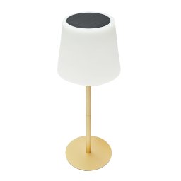 Lampa de masa solara LED 2W cu incarcare USB-C si IP65, aurie