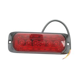 Lampa laterala stroboscopica LED rosie 12-24V, 9 functii, 132 mm