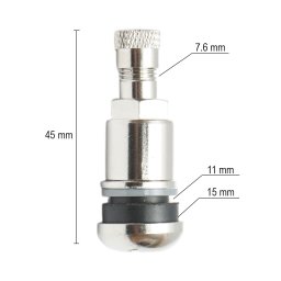 Valva roata tubeless metalica TR413, 45 mm, pentru anvelope fara camera