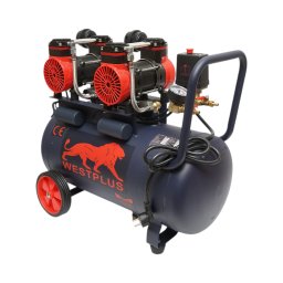 Compresor aer fara ulei 50L silentios, 2 motoare 1.5 kW, 8 bar