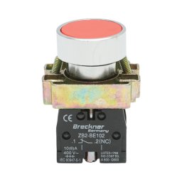 Buton de comanda metalic rosu cu revenire 1NO+1NC 400V 10A LAY5