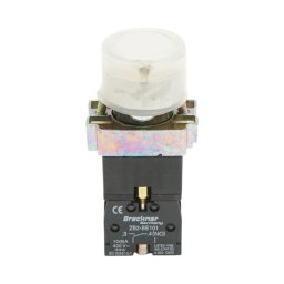 Buton indicator LED alb cu protectie 1NC, 400V/10A, LAY5 Breckner