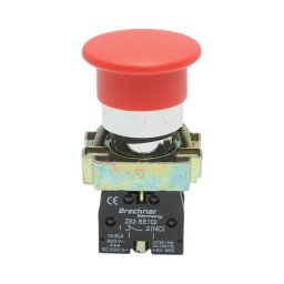 Buton STOP rosu tip ciuperca cu revenire 1NC, 400V/10A, LAY5 Breckner