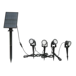 Set 4 lampi solare de gradina IP65 cu 10 LED si panou 2.5W