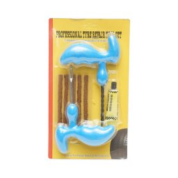 Kit reparatie anvelope tubeless la rece cu snur, adeziv si unelte