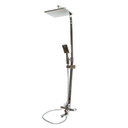 Set de dus multifunctional de perete cu pipa cada si cartus ceramic, crom