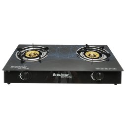 Aragaz cu 2 arzatoare din fonta, 3 kW, sticla securizata, Breckner