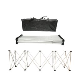 Masa de lucru pliabila tip acordeon din aluminiu, 10 picioare, 226x61x72 cm
