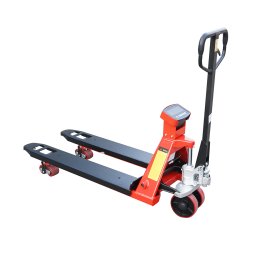 Transpalet manual 2T cu cantar electronic si roti din silicon Breckner Germany