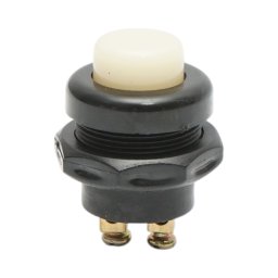Buton pornire universal alb 12-24V, 2 pini, 10A/12V - 5A/24V