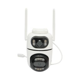 Camera de supraveghere duala 4MP WiFi PTZ 360° cu detectie umana AI si iCSee
