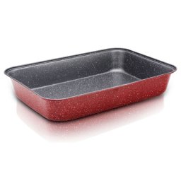 Tava pentru copt Oliver Voltz OV51222RS37, Lungime 37.5 cm, Finisaj marmura, Rosu