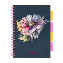 Caiet cu spirala si separatoare, STRIGO PADS Project Book Flori, B5, Matematica, PADS078