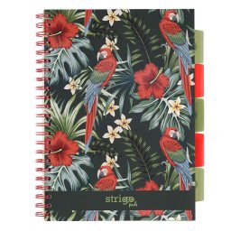 Caiet cu spirala si separatoare, STRIGO PADS Project Book TROPICAL, A4, Matematica, PADS060