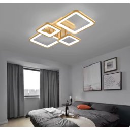 Lustra LED 144W Module 4 Patrate Auriu, Telecomanda