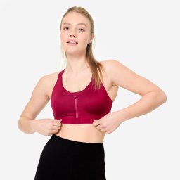 Bustieră cu fermoar Fitness cardio Vișiniu Damă