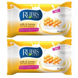 Set 2 Bucăți Săpun Solid cu Lapte, Miere și Extra Glicerină 180gr
