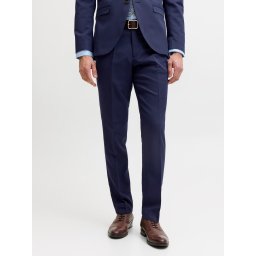 Jack & Jones Pantaloni costum barbati, JPRFRANCO, cu croiala Super Slim fit, Bleumarin inchis (SELECTATI MARIMEA: 50)