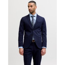 Jack & Jones Sacou barbati, JPRFRANCO, cu croiala Super Slim fit, Bleumarin inchis (SELECTATI MARIMEA: 52)