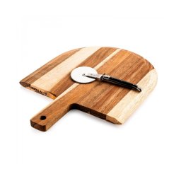 Set feliator si platou din lemn de accacia pentru pizza Laguiole Style de Vie PREMPIZZAZW